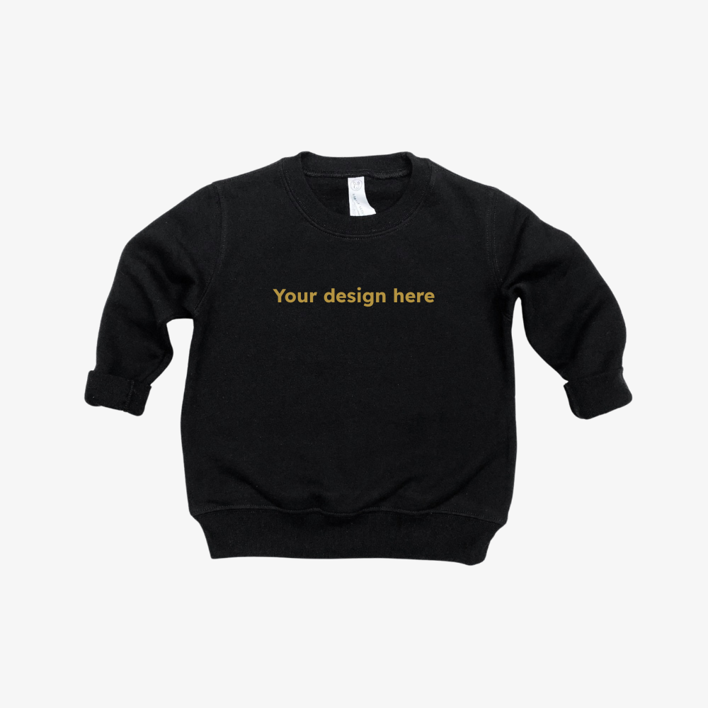Premium Black Fleece Sweatshirt for Kids – Classic Crew Neck Winter Pullover